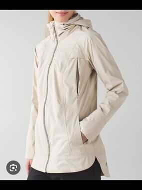 lululemon athletica Light Beige Hooded Trench Jacket